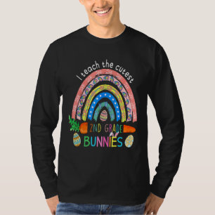 Camiseta Ensino O segundo Mais Bonito, Coelhinhos Rainbow H