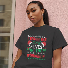 Camiseta Ensino os pequenos elfos mais bonitos no workshop