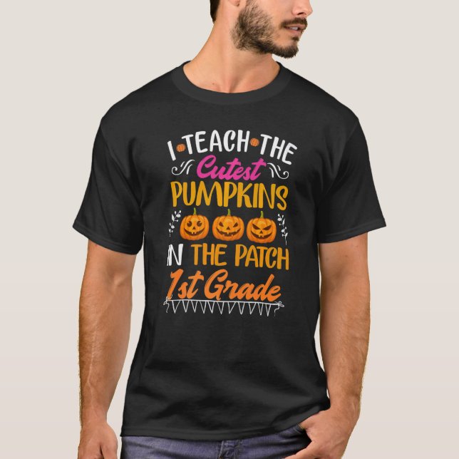 Camiseta Ensino Os Pumpkins Mais Bonitos Na rua Patch 1 (Frente)