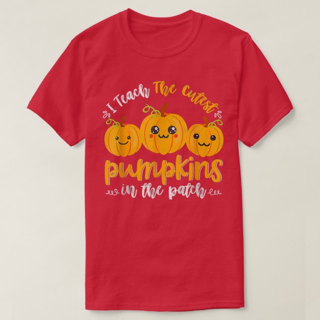 Camiseta Ensino Os Pumpkins Mais Bonitos No Professor De Pa (Frente do Design)