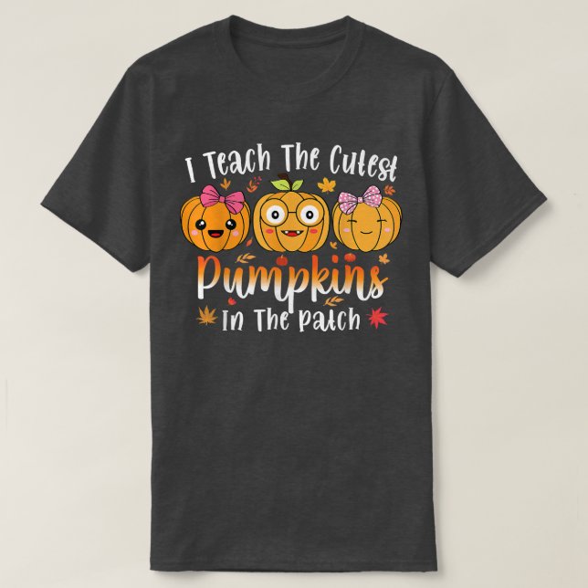 Camiseta Ensino Os Pumpkins Mais Bonitos No Professor De Pa (Frente do Design)