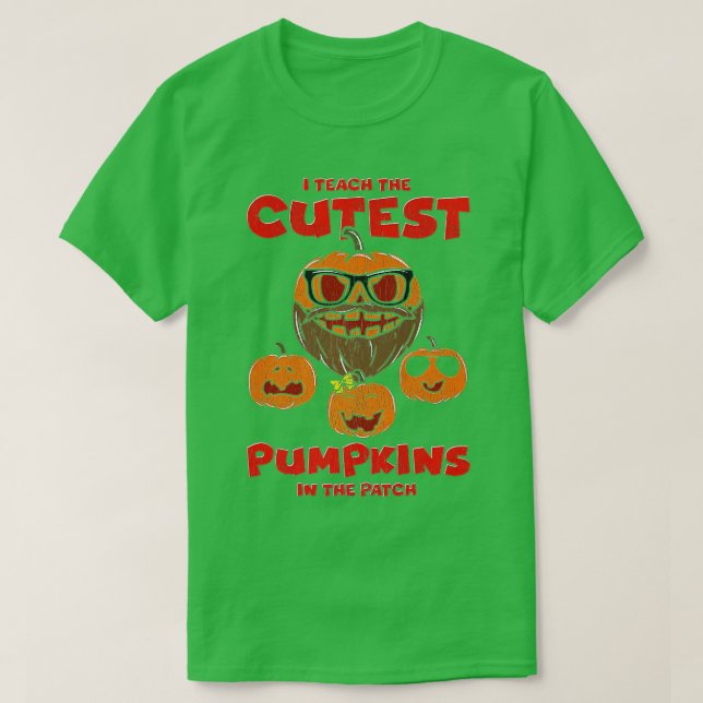 Camiseta Ensino os Pumpkins mais fofos no Patch, Professor  (Frente do Design)