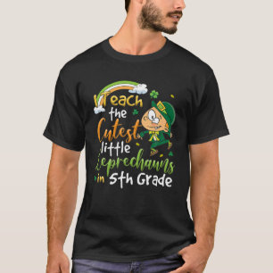 Camiseta Ensino Pequenos Lepreches Mais Curtos Em Pat 5