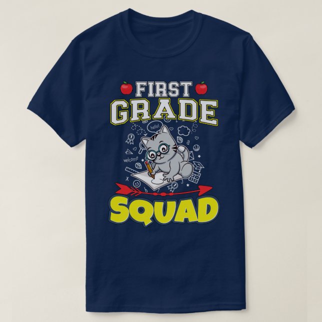 Camiseta Ensino primário engraçado no Quadrado de 1º grau (Frente do Design)