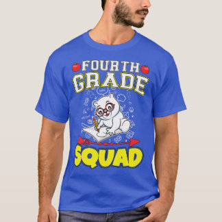 Camiseta Ensino primário engraçado no quarto ano do quadrad