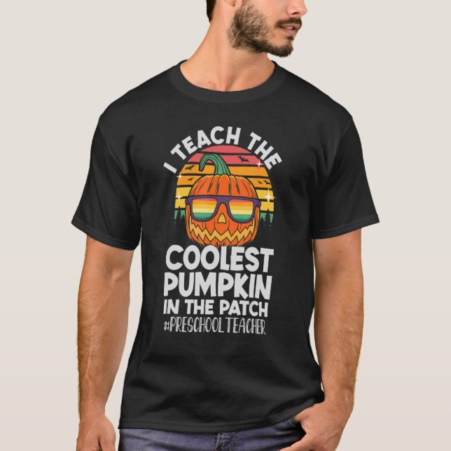 Camiseta Ensino Pumpkin Na Patch, Professor De Pré-Escolas  (Frente)