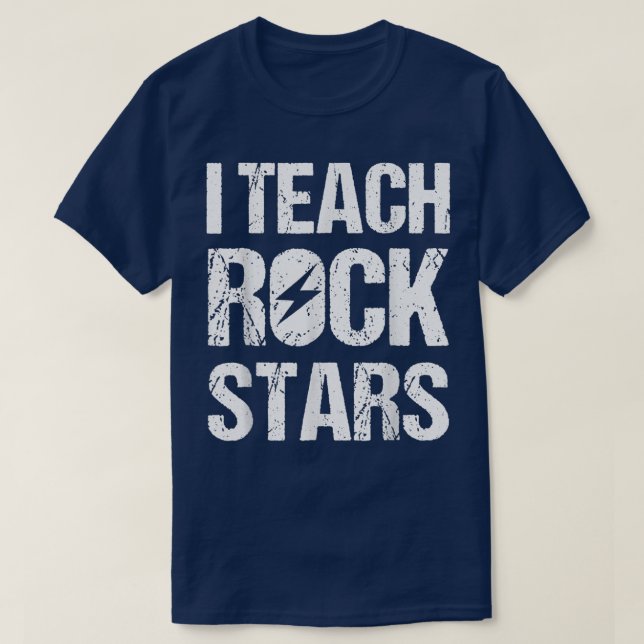 Camiseta Ensino Rockstars A Mostrar Engraçado Professor De  (Frente do Design)