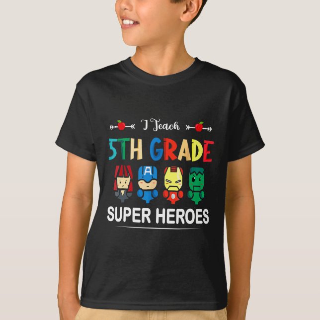Camiseta Ensino Super-Heróis Da 5 Ck A Professora Da Escola (Frente)