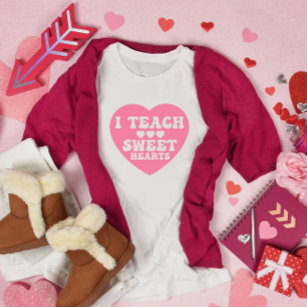 Camiseta Ensino um Dia de os namorados de coração doce