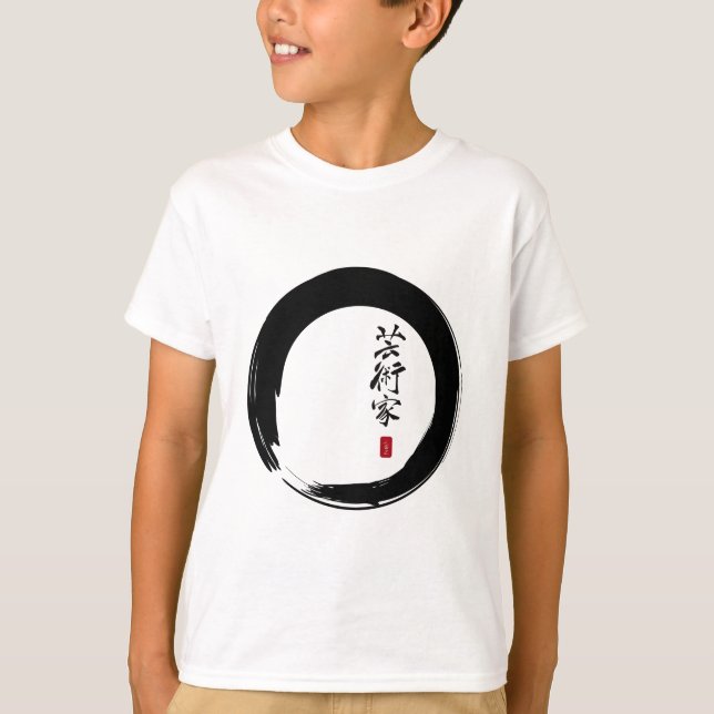 Camiseta Enso com Japonês para "Artista" (Frente)