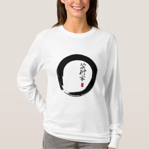 Camiseta Enso com japonês para o "artista "
