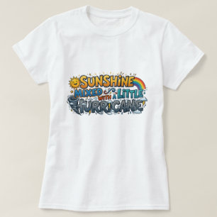 Camiseta Ensolarado Misturado Com Um Pouco De Furacão Quadr