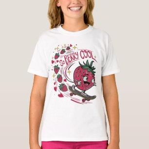 Camiseta Então Berry legal Sweet Strawberry em um skate