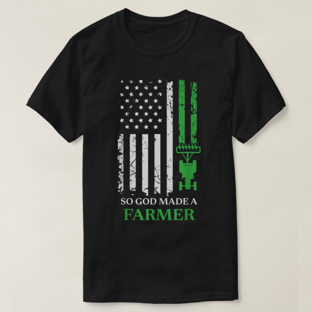 Camiseta Então Deus Fez Um Agricultor, Fazendo Um Agriculto (Frente do Design)