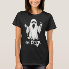 Camiseta Então Eu Choro Halloween Boo Ghost Engraçado Creep