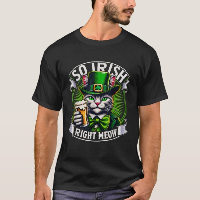 Camiseta Então, Irlandês, Rua da Direita Patrick Beer Lover (Frente)