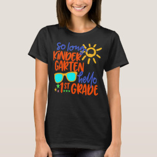 Camiseta Então, Jardim de Infância Longo Alô, Estudante de