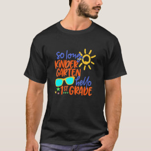 Camiseta Então, Jardim de Infância Longo Alô, Estudante de