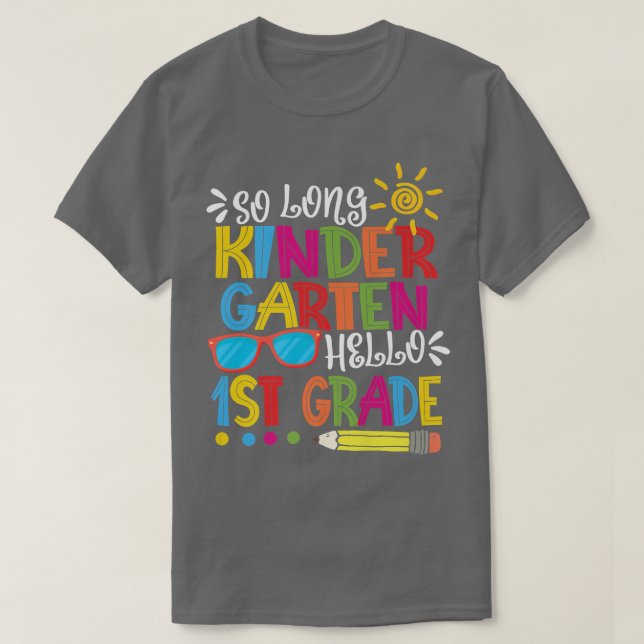 Camiseta Então, Jardim de Infância Longo Alô, Estudante de  (Frente do Design)