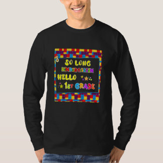 Camiseta Então, Jardim de Infância Longo Alô, Estudante de 