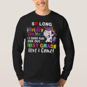 Camiseta Então, Jardim de Infância Longo Aqui Eu Vim 1 Grad