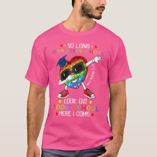Camiseta Então Longa Escola Secundária Olha Para O Ensino M