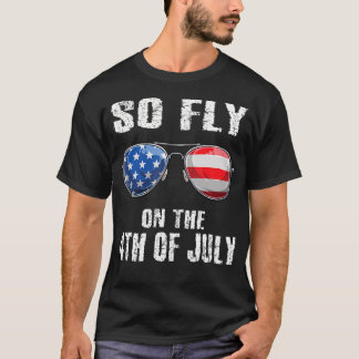 Camiseta Então Voa De Julho Bandeira Americana Óculos De So