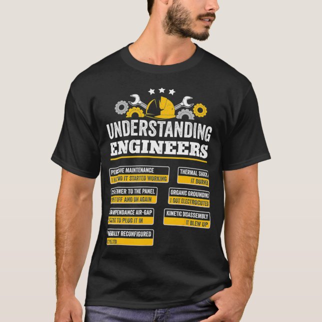 Camiseta Entendendo o presente de engenharia engraçado dos  (Frente)