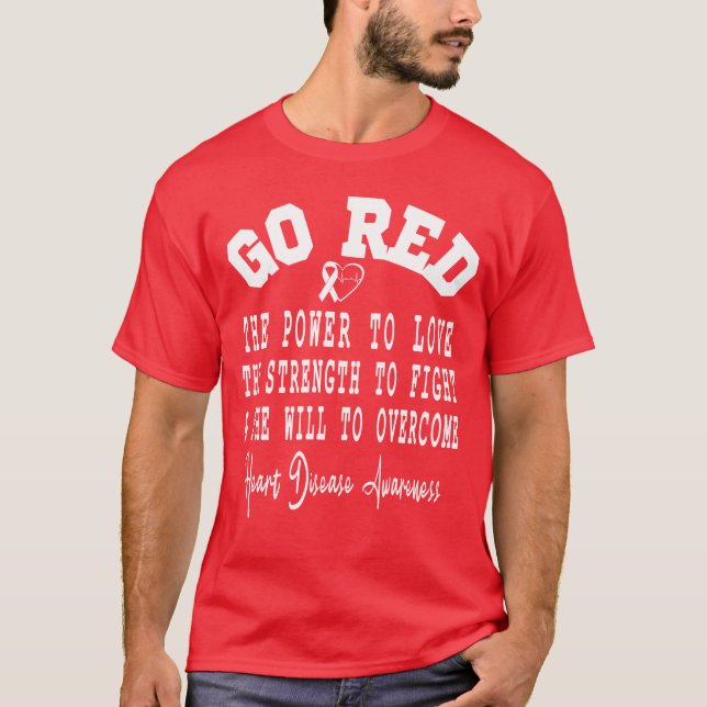 Camiseta Entender a Doença Cardíaca, Entender o Mês (Frente)