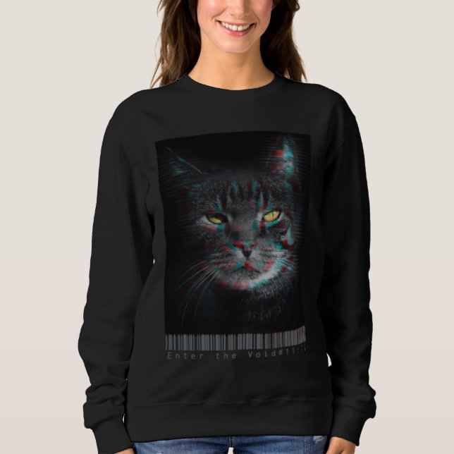 Camiseta Enter The Void Glitch Maine Coon Feline Aesthetic  (Frente)