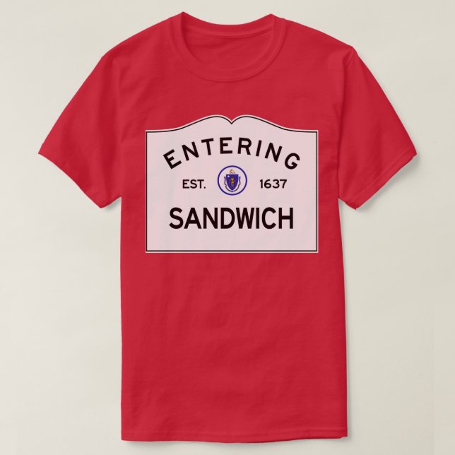 Camiseta Entering Sandwich Massachusetts Commonwealth of Ma (Frente do Design)