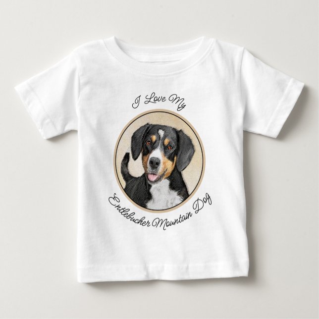 Camiseta Entlebucher Mountain Dog Pintura Original (Frente)