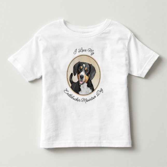 Camiseta Entlebucher Mountain Dog Pintura Original (Frente)