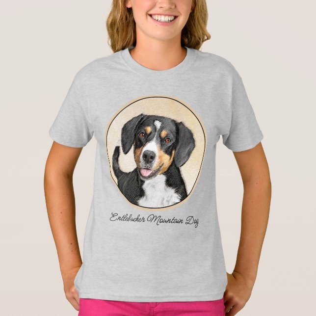 Camiseta Entlebucher Mountain Dog Pintura Original (Frente)