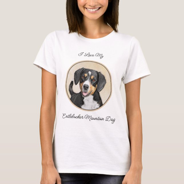Camiseta Entlebucher Mountain Dog Pintura Original (Frente)