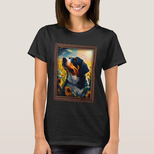 Camiseta Entlebucher Mountain Paing Sunflower Flower Mãe (Frente)