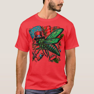 Camiseta Entomologia Cicada 4 de julho Lover Cicada Fest 20