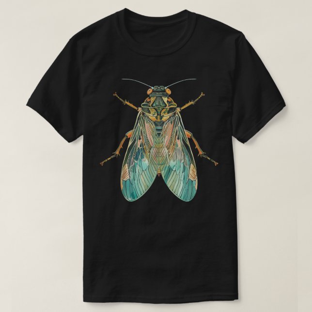 Camiseta Entomologista de Insetos de Cicada (Frente do Design)