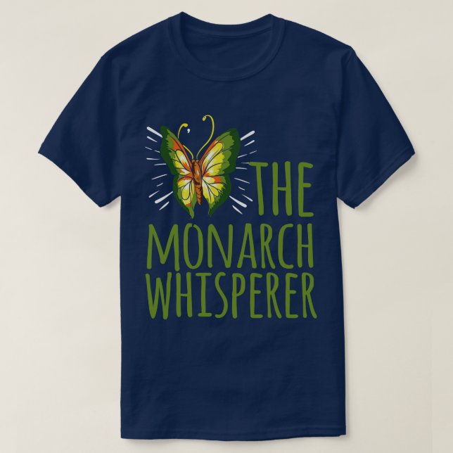 Camiseta Entomologista de Sussurro de Borboleta Monarca (Frente do Design)