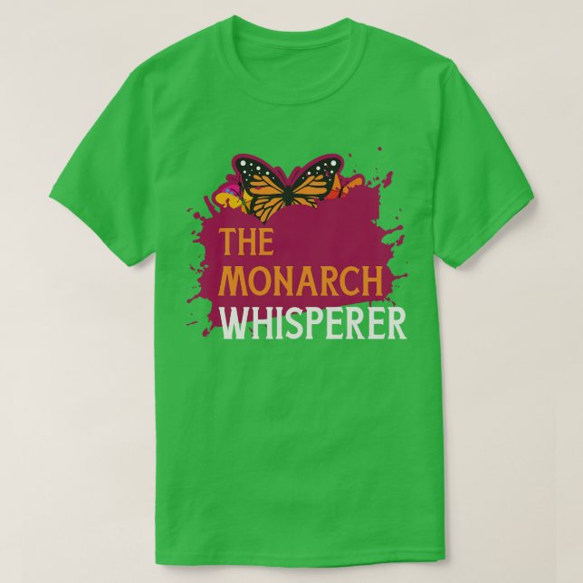 Camiseta Entomologista de Sussurro de Borboleta Monarca 1 (Frente do Design)