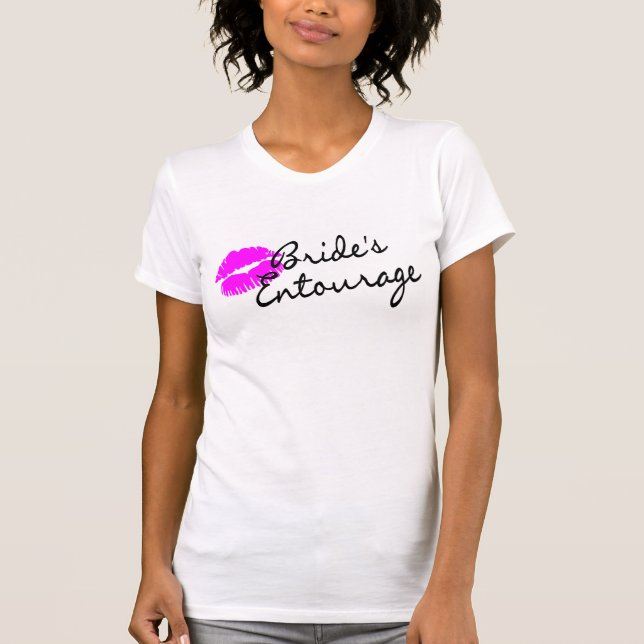 Camiseta Entourage de noivas (Beijo) (Frente)