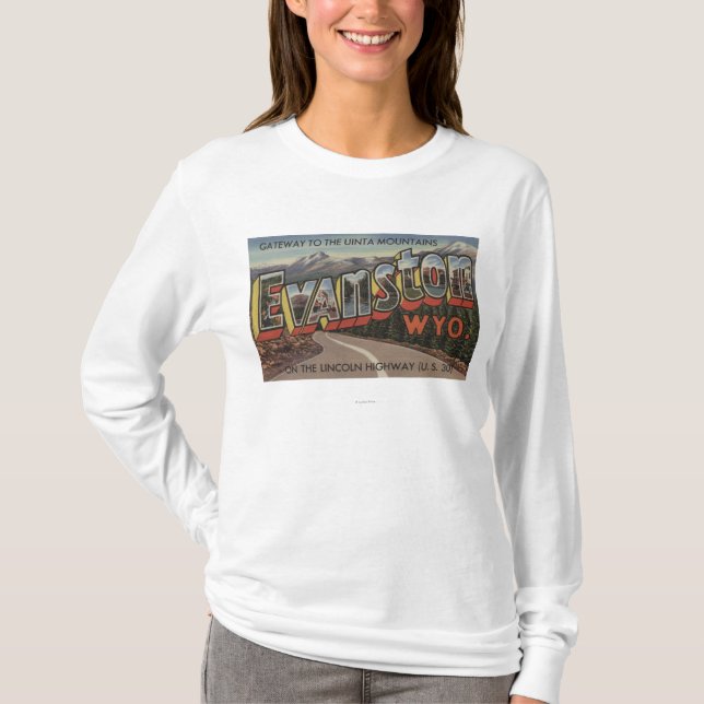 Camiseta Entrada às montanhas de Uinta - Evanston, WY (Frente)
