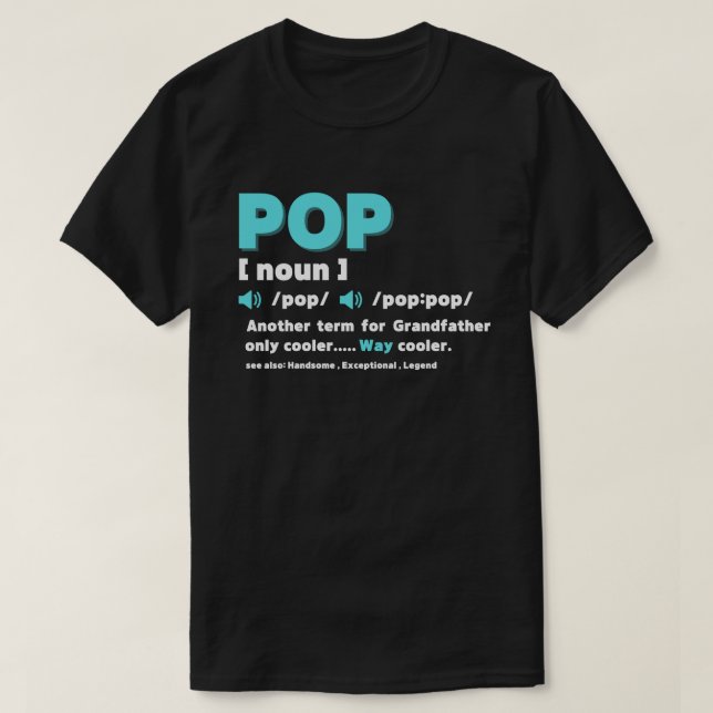 Camiseta Entrada de dicionário de definição de pop - Outro  (Frente do Design)