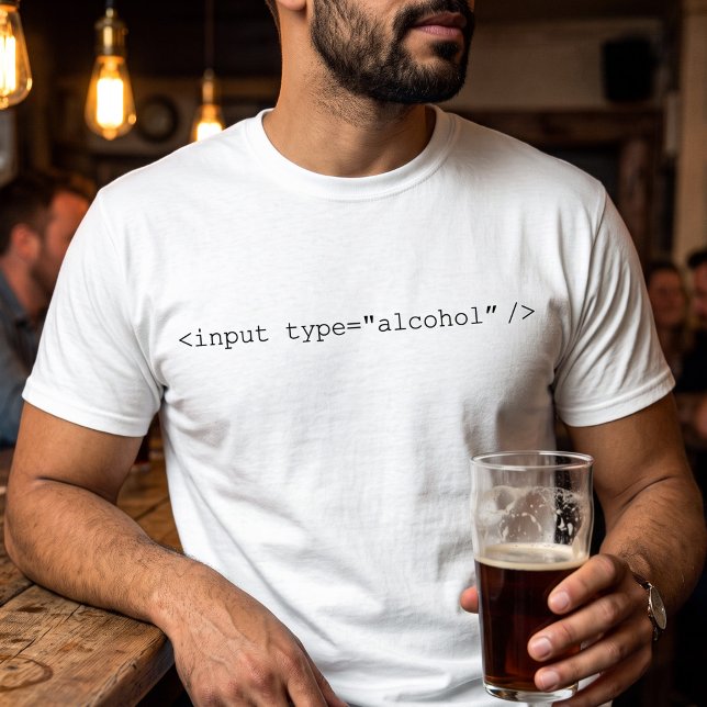 Camiseta Entrada de HTML Álcool Piada engraçada de HTML par (Criador carregado)
