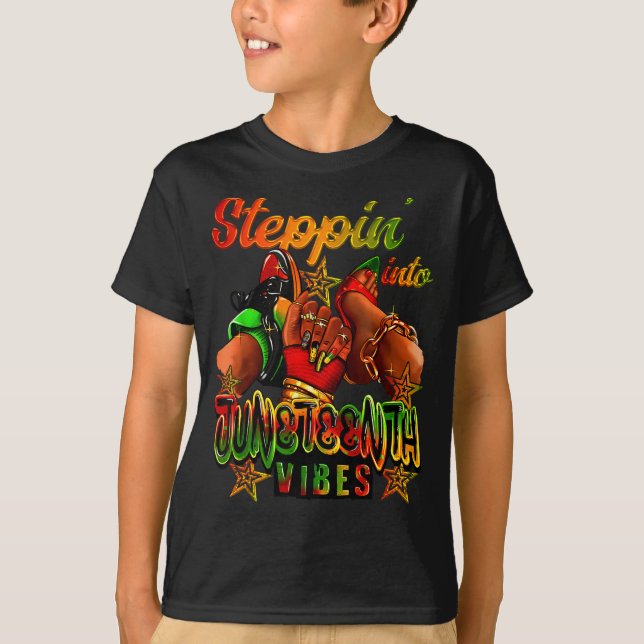 Camiseta Entrando na mulher afro juneteenth meninas negras (Frente)