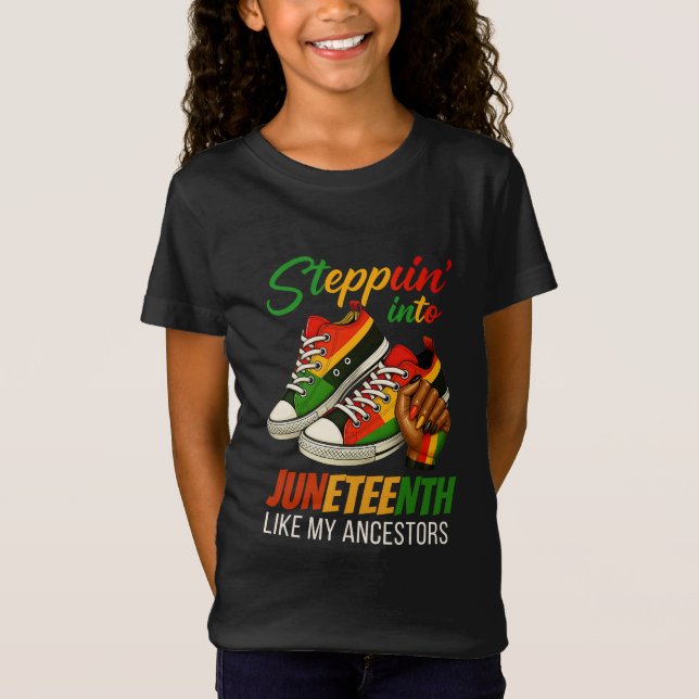 Camiseta Entrando no Juneteenth – Orgulho da Mulher Negra (Frente)