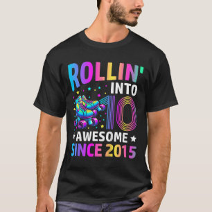 Camiseta Entrando nos 10 Anos de Idade Patins Aniversário d