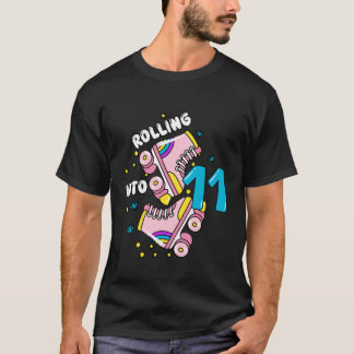 Camiseta Entrando nos 11 Anos de Idade Patinador Sobre Roda
