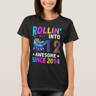 Camiseta Entrando nos 12 Anos de Idade Patins Aniversário d