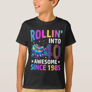 Camiseta Entrando nos 40 Anos Patins Aniversário de 40 anos